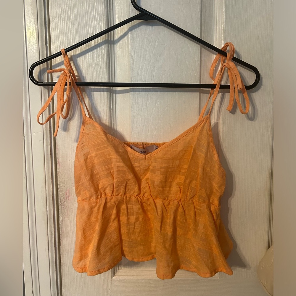 cropped ruffle orange top from adika
